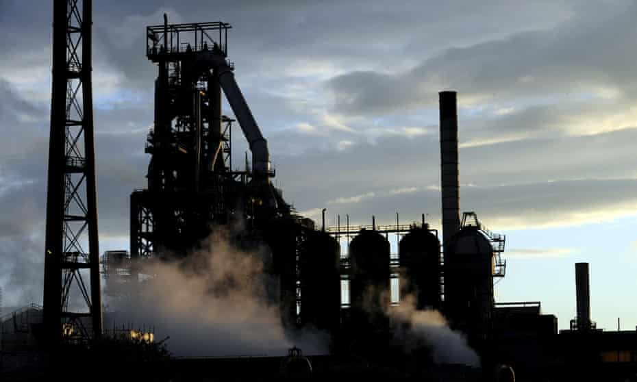 A blast furnace at the Tata Steel plant in Port Talbot.