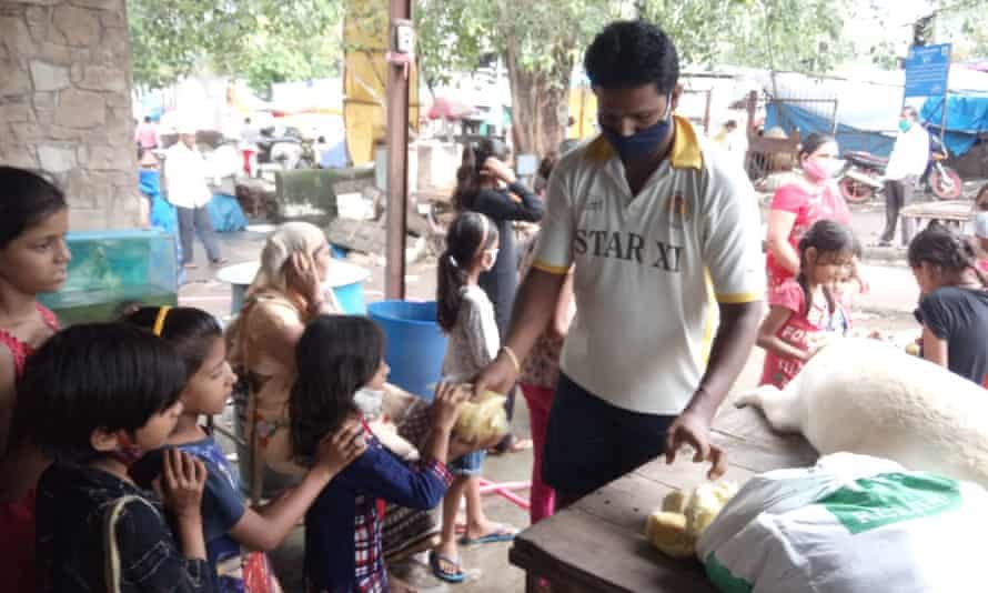 One of many community kitchens that have stepped in to feed the millions of Indians left without joibs or access to food aid in the recession.