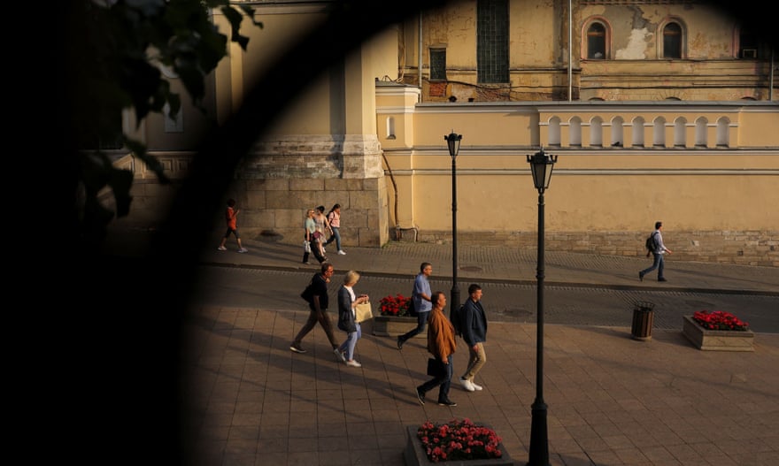 People walking on a Moscow street