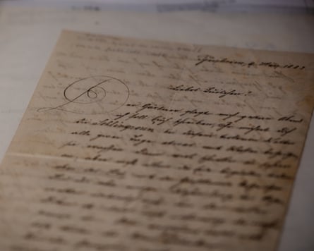 Closeup of a handwritten letter