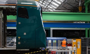 Trains at the Alstom factory in Derby