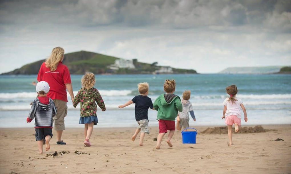 Children at a beach with Beach Schools South West