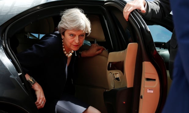 Theresa May arriving at the a EU leaders’ summit in Brussels.
