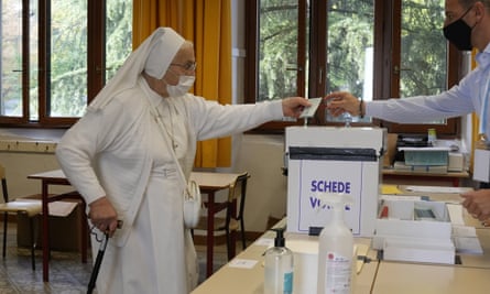 A nun votes
