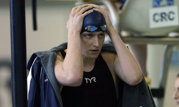 Transgender swimmer Lia Thomas at the women's NCAA 500-yard freestyle swimming championship, March 2022, in Atlanta.