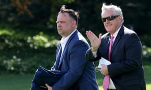 Mark Meadows, right, with assistant to the president Dan Scavino.