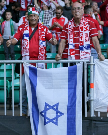Hapoel fans at Celtic’s ground.