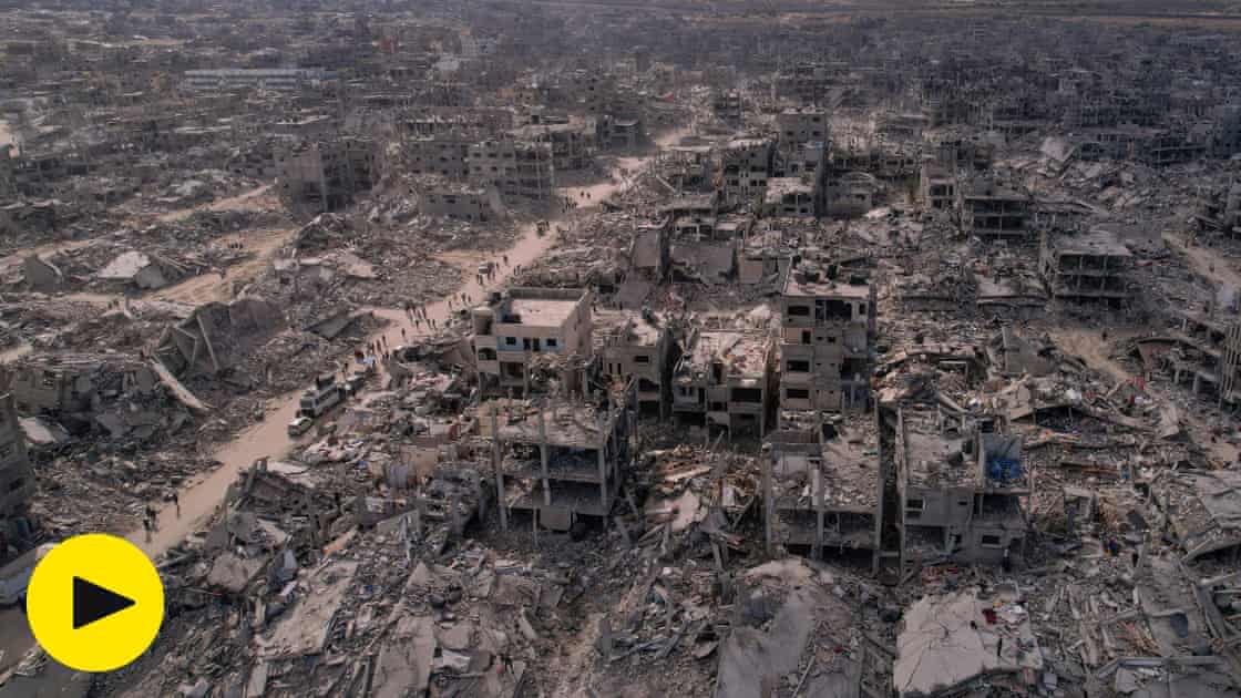 Drone footage shows the scale of destruction in Gaza's Rafah – video
