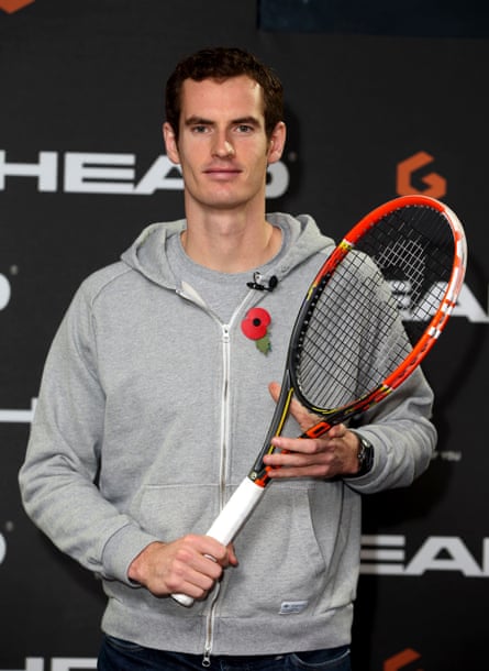 Andy Murray with a graphene tennis racket.