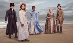 Sanditon’s stars Theo James, Rose Williams, Crystal Clarke, Anne Reid and Kris Marshall