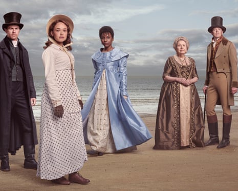 Sanditon’s stars Theo James, Rose Williams, Crystal Clarke, Anne Reid and Kris Marshall
