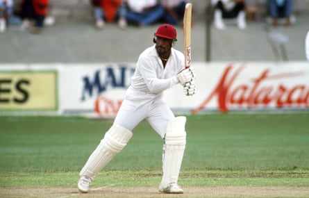 Greenidge bats at Port of Spain, Trinidad, during England’s 1990 Test tour of the West Indies.
