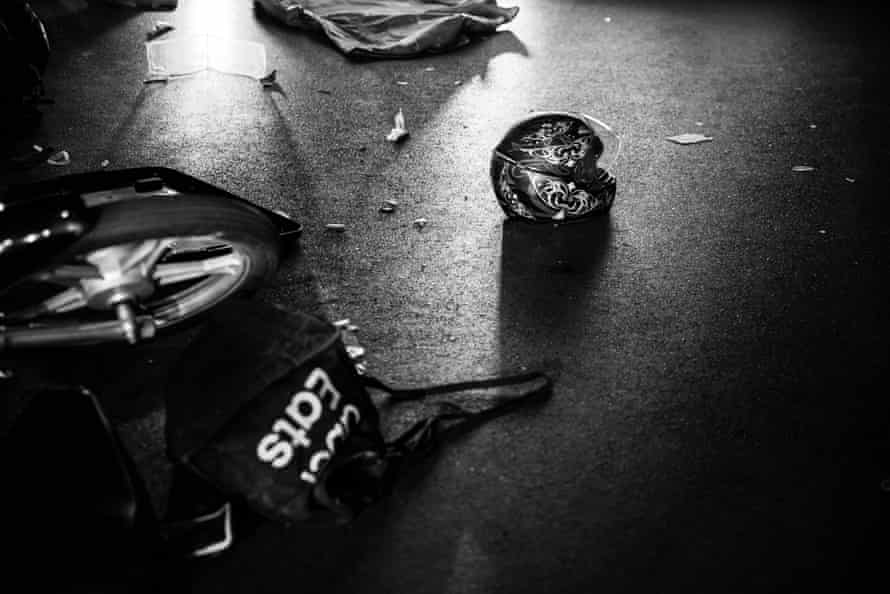 Ghost riders: the invisible lives of Johannesburg food couriers – photo essay | South Africa 2 The crash scene in Sandton