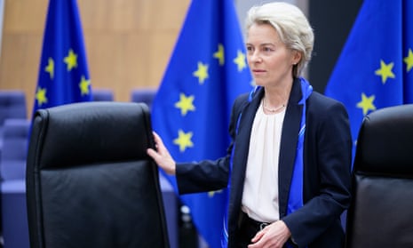 Ursula von der Leyen attends the weekly meeting of the EU Commission in Brussels, Belgium.