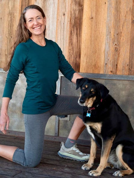 Sarah Lavender Smith with her trusty dog.