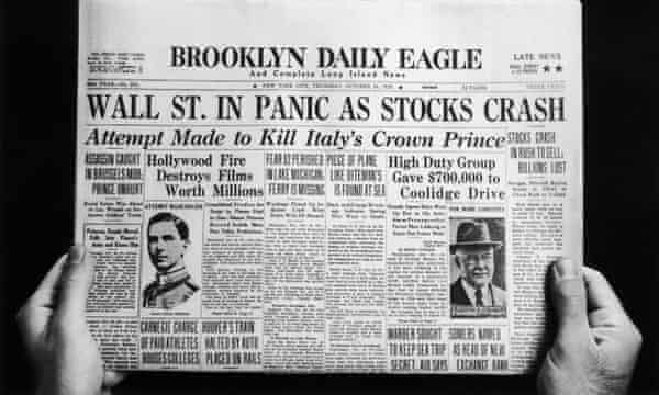 Forsiden af avisen Brooklyn Daily Eagle den 24. oktober 1929.
