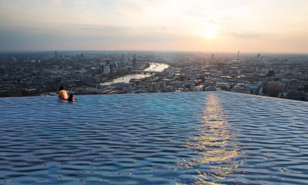 Pool with a view ... swimmers could look out over London