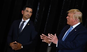 Chad Wolf with Trump in August. In an email to staff, Wolf wrote: ‘This action is warranted by recent events.’