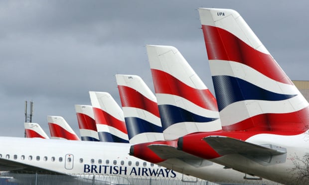 BA planes lined up at Heathrow Terminal 5