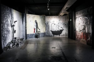 A reproduction of Banksy’s graffiti art