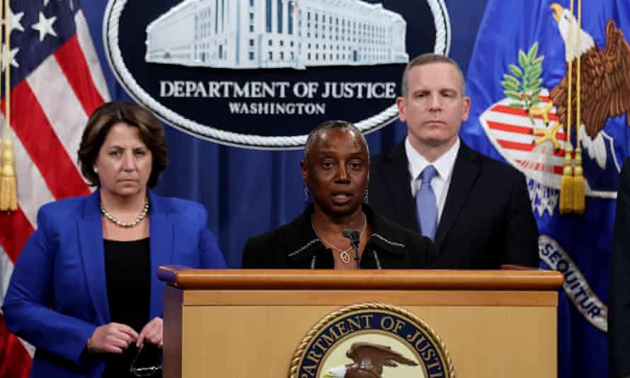Stephanie Hinds, acting US attorney for the northern district of California, peaks about the Colonial Pipeline ransomware attack during a news conference.