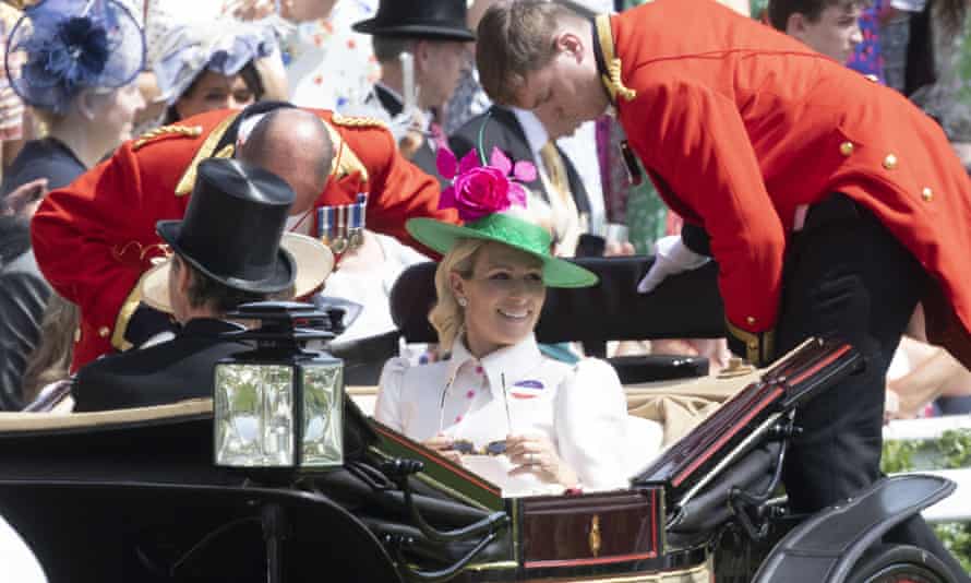 Zara Tindall in the royal procession earlier.