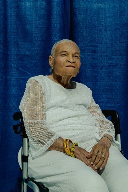 Viola Fletcher, 109, known as Mother Fletcher, the oldest survivor of the Tulsa race massacre, poses for a portrait.