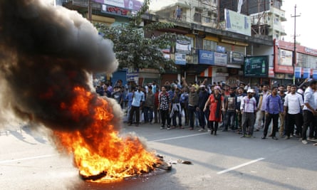 Street protest in Assam