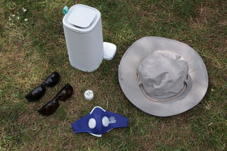Anti-hay fever products on the grass in a Southampton park