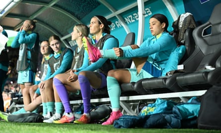 Sam Kerr on the bench.