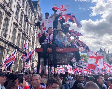 People stood on a bus top