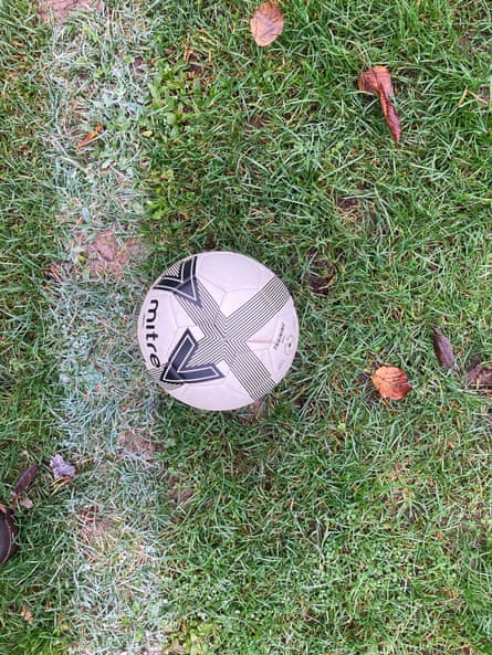 A different angle of the ball in the same position shows that it has not crossed the line.