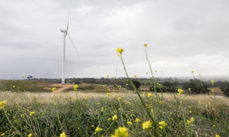 Bodangora wind farm owned by Infigen Energy, in the district of Bodangora near Wellington, New South Wales, Australia
