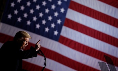Trump addresses a campaign rally in Columbia, Missouri on 1 November.