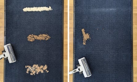 Before (left) and after (right) the Gtech Airtfox took to the mat.