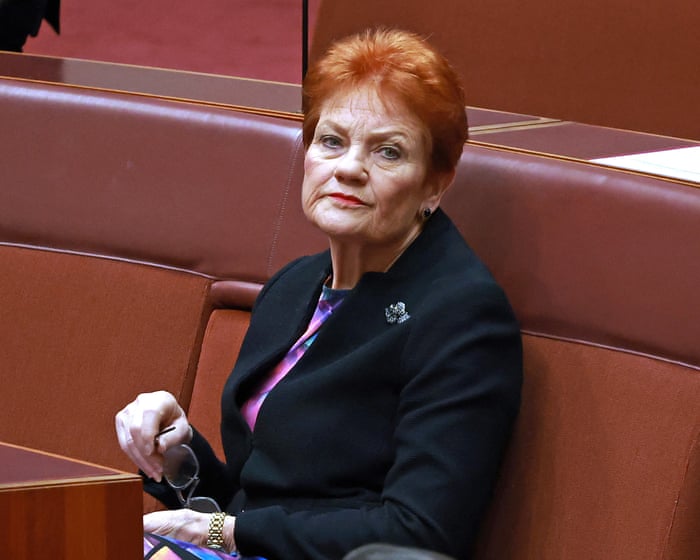 How Pauline Hanson courts UK’s far-right – and builds a global brand – with ‘pseudo events’ and publicity stunts