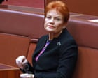 Australia news live: Hanson says domestic violence is ‘wrong but it’s also a two-way street’ and links it to cost-of-living pressures