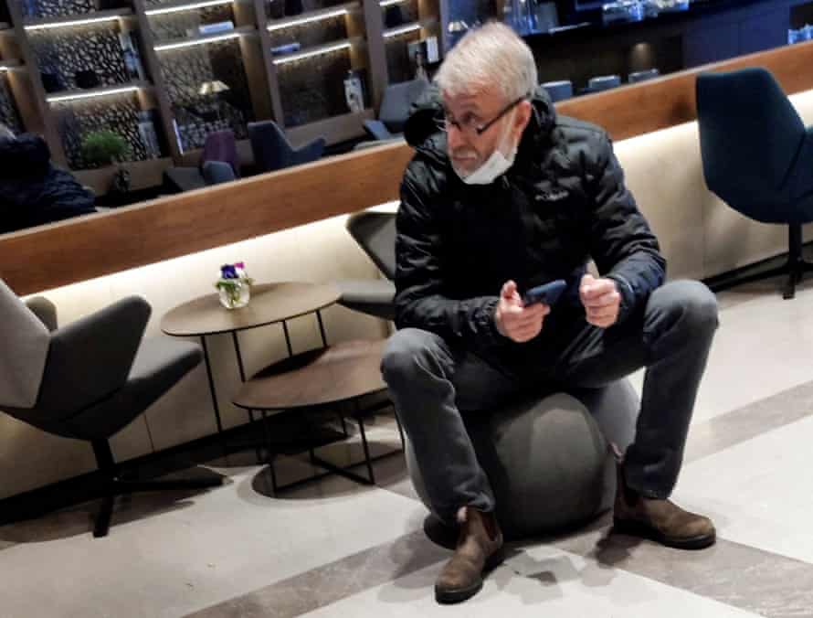 Roman Abramovich pictured at an airport in Israel on Monday.