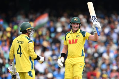 Matt Renshaw celebrates after scoring a half century