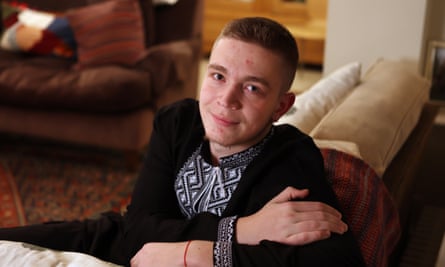 ‘My mother told me to leave. I’m studying all the time’ … Sergiy, 18, is sitting A-levels and working towards the law degree he started in Ukraine.