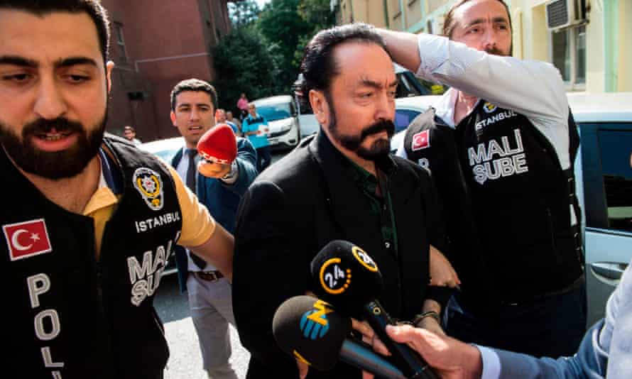 Adnan Oktar during his arrest in 2018
