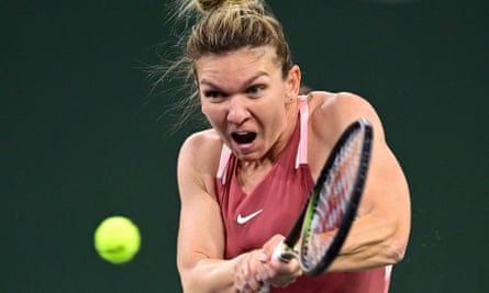 Simona Halep in action at Indian Wells last week