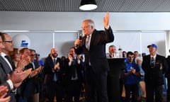 Scott Morrison at a campaign rally at the Seacliff surf lifesaving club in Adelaide