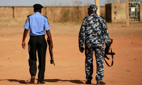 Police on patrol after an attack by bandits in north-west Nigeria in 2020