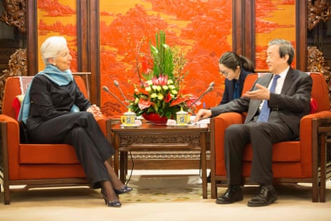 International Monetary Fund Managing Director Christine Lagarde meeting with China’s Vice Premier Ma Kai in Beijing.