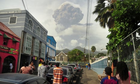 FILE PHOTO: Volcano erupts on Caribbean island of St. Vincent<br>FILE PHOTO: Ash and smoke billow as the La Soufriere volcano erupts in Kingstown on the eastern Caribbean island of St. Vincent April 9, 2021.  REUTERS/Robertson S. Henry/File Photo