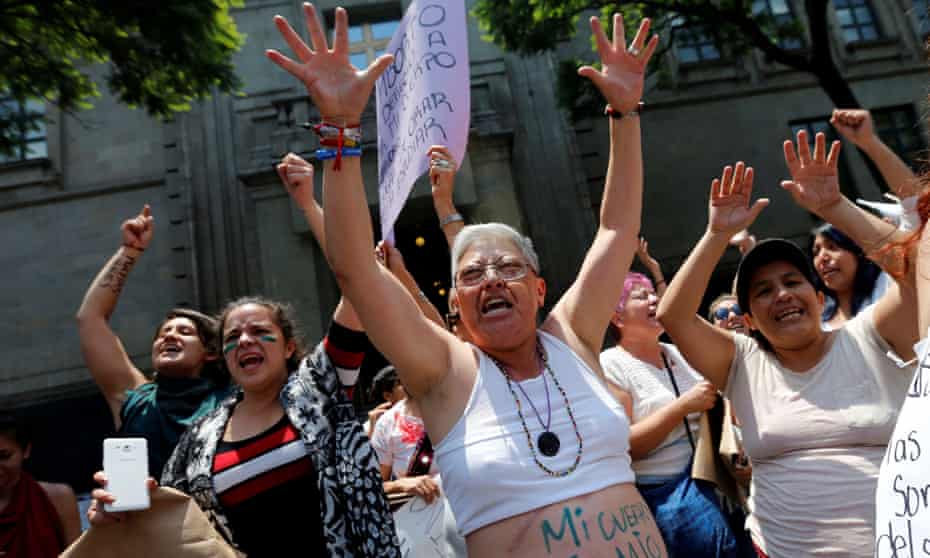 Abortion rights activists protest in Mexico City, where abortion is decriminalised. However abortion is illegal in much of the country.