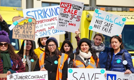 Junior doctors on strike at North Middlesex hospital, April 2016