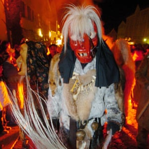 (dpa) - Scary folks and fouls make a nuisance of themselves in Waldkirchen, Germany.