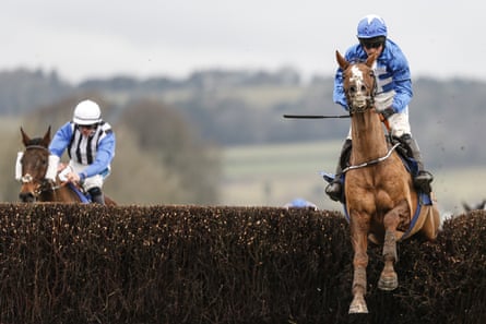 James Bowen and Raz De Maree clear the last on their way to victory in the Welsh Grand National.